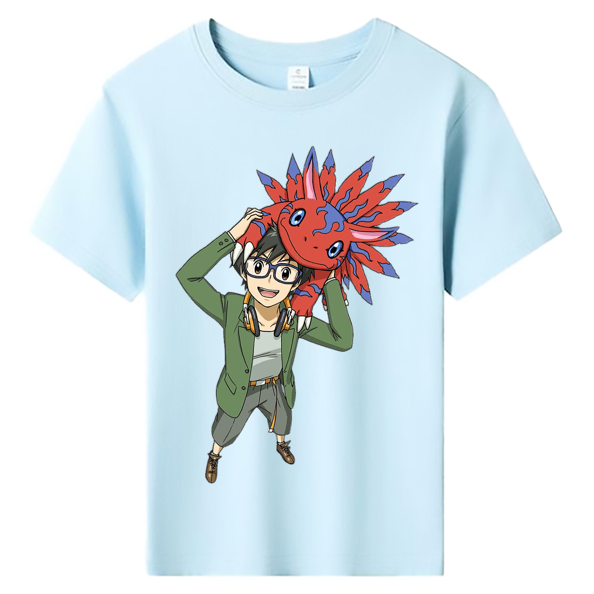 （画像用） Digimon デジタルモンスター/デジモン 綿100％キッズTシャツ（フロントプリント）